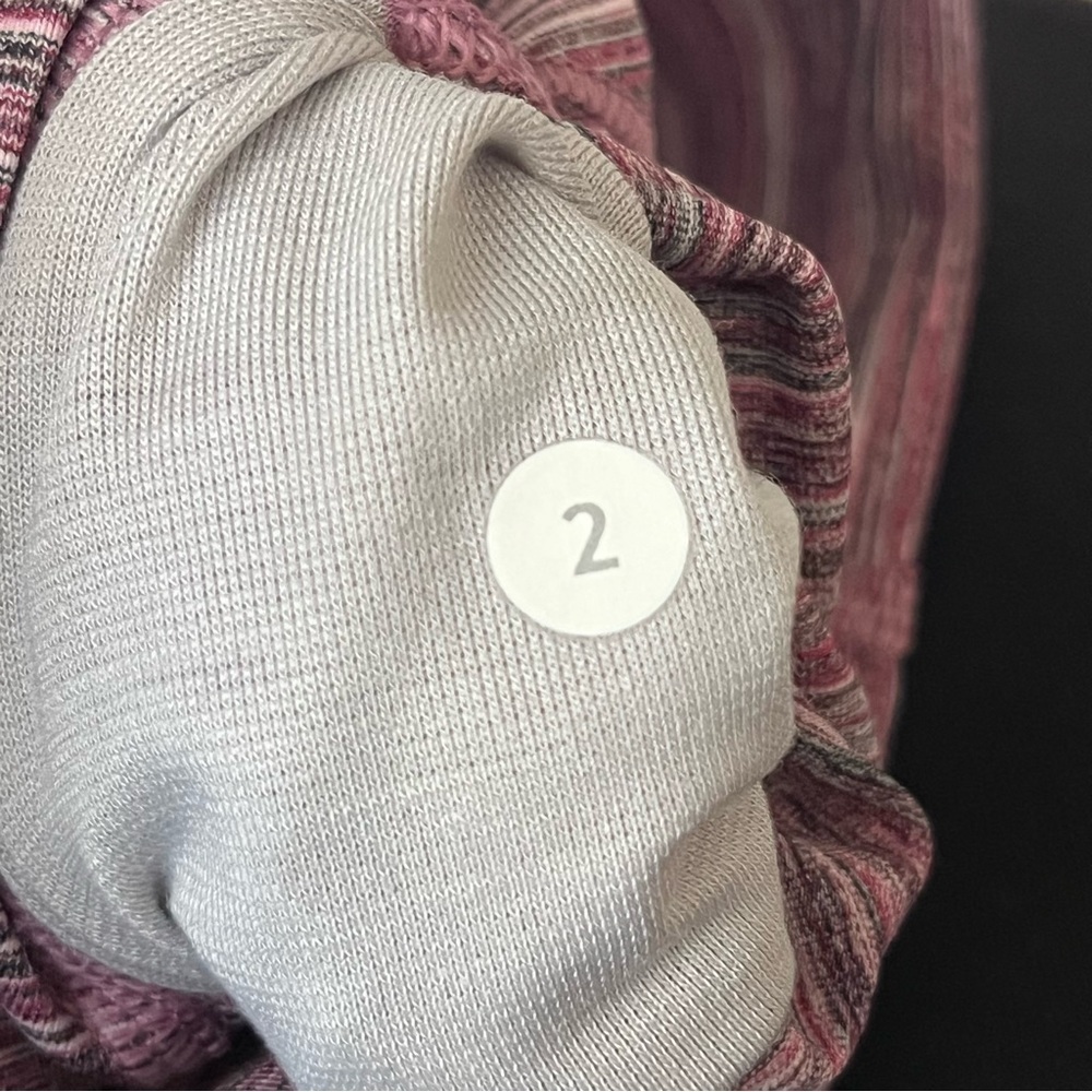 Lululemon Wunder High Rise Under Edged Stripe Active Ruby Leggings Size 2 - Picture 2 of 11